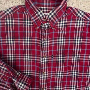 Brooks Brothers Flannel Button Up Shirt Small Regular Fit Red Plaid Long Sleeve
